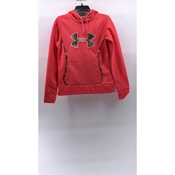UNDER ARMOUR Women's Neon Pink Semi-Fitted Storm Caliber Hoodie SZ S - Picture 1 of 10